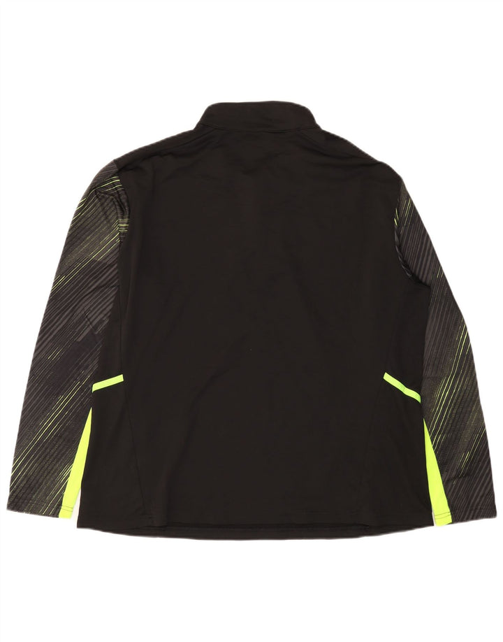 Top de trening PUMA pentru femei, cu fermoar și gât, cu dungi negru, UK 18 XL
