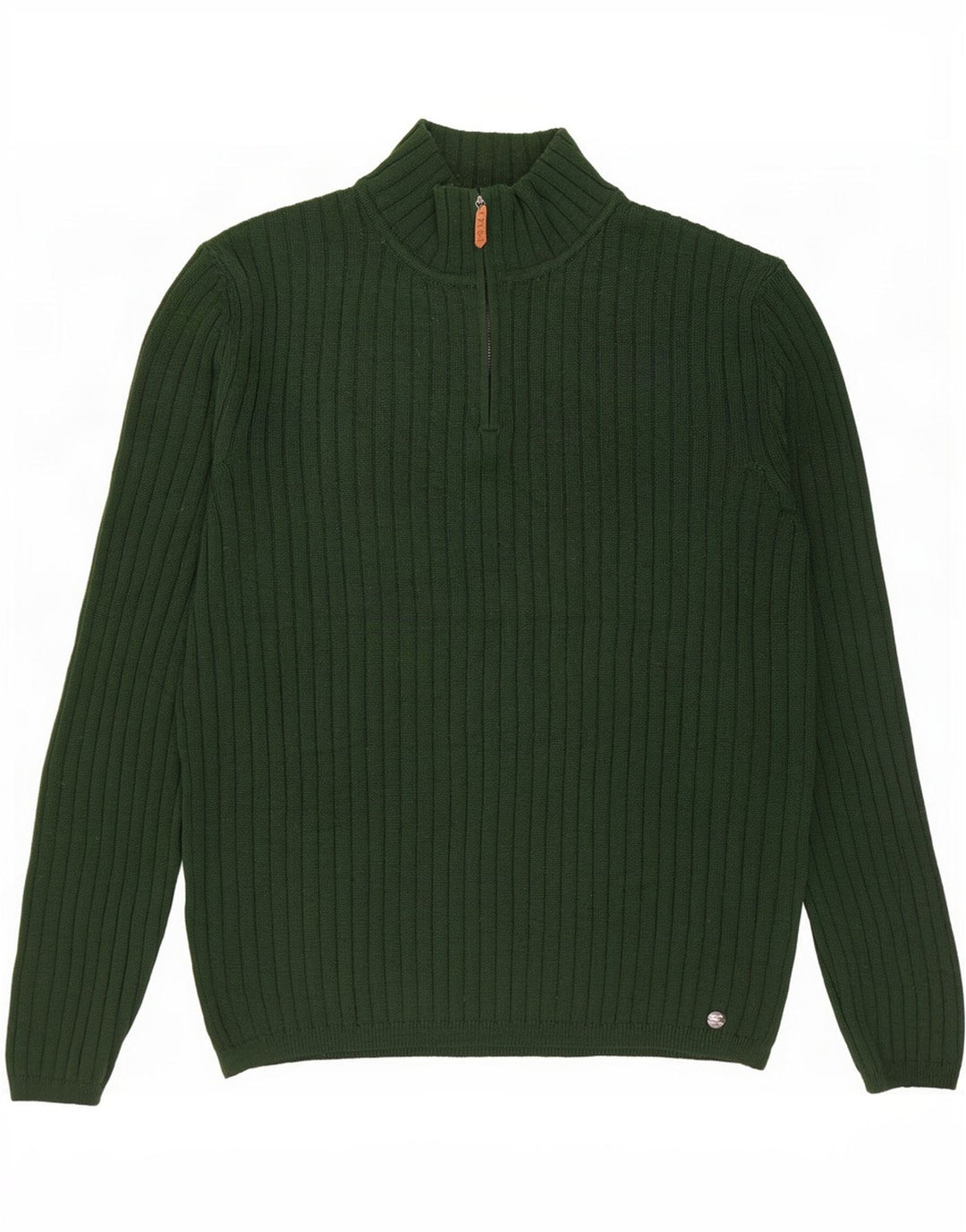 Pulover pentru bărbați Rifle, cu fermoar și gât, 3XL, verde
