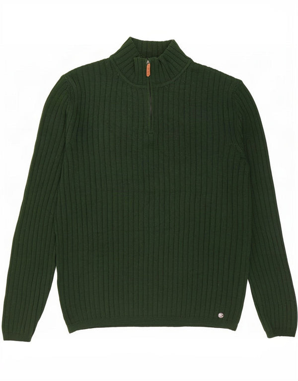 Pulover pentru bărbați Rifle, cu fermoar și gât, 3XL, verde