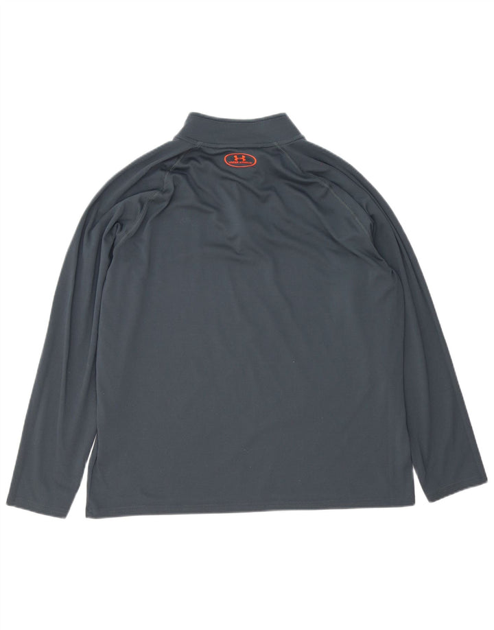 Pulover Under Armour pentru bărbați Heat Gear, cu fermoar, cu gât, mare, gri