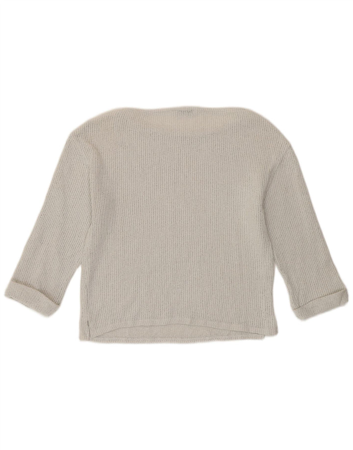 Top femeie Zara cu mâneci 3/4 UK 12, bumbac alb mediu