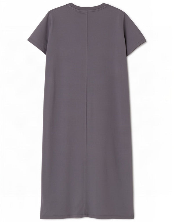 Rochie tricou pentru femei Zara UK 12, bumbac gri mediu
