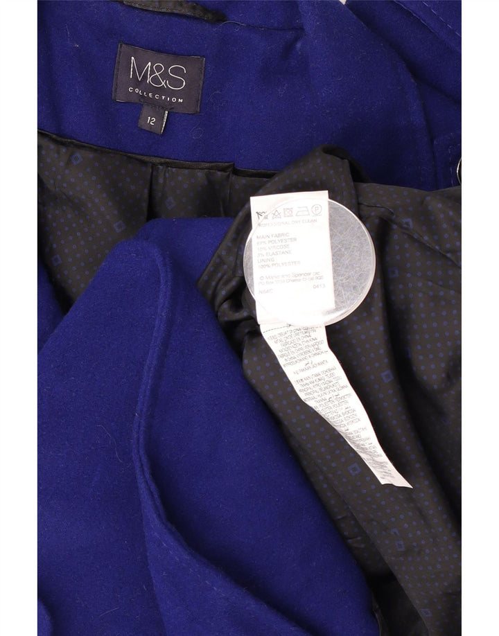 Palton pentru femei Marks & Spencer, militar, dublu, UK 12, albastru mediu
