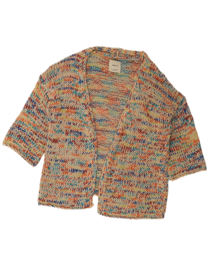 Pulover cardigan supradimensionat pentru femei Zara cu mâneci 3/4 UK 10 mic multicolor