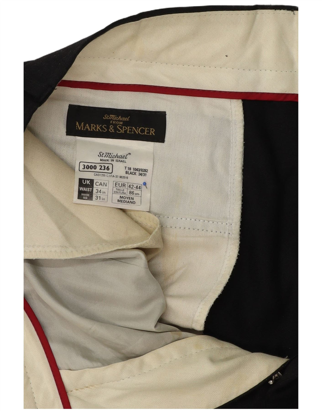 Marks & Spencer Pantaloni de costum pentru bărbați L34 L30 Lână gri
