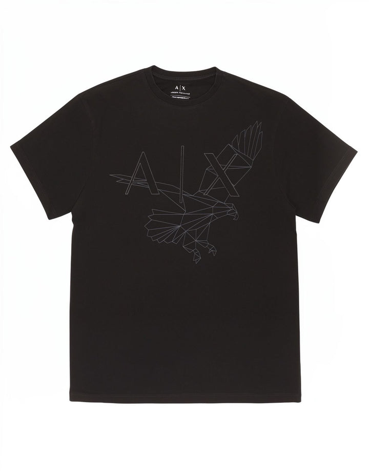 Tricou cu grafică obișnuită pentru bărbați Armani Exchange Top Mic Negru Geometric