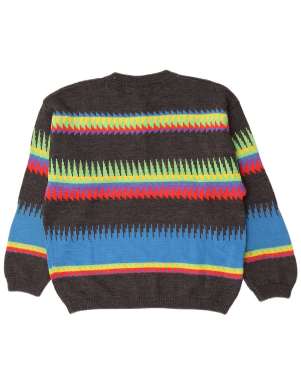 Pulover Kafka pentru femei, cu croiala largi, cu decolteu triplu, cu dungi gri mici, UK 10