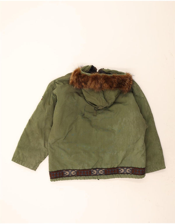 Jachetă de vânt cu glugă Napapijri pentru bărbați UK 38 Medium Green Fair Isle