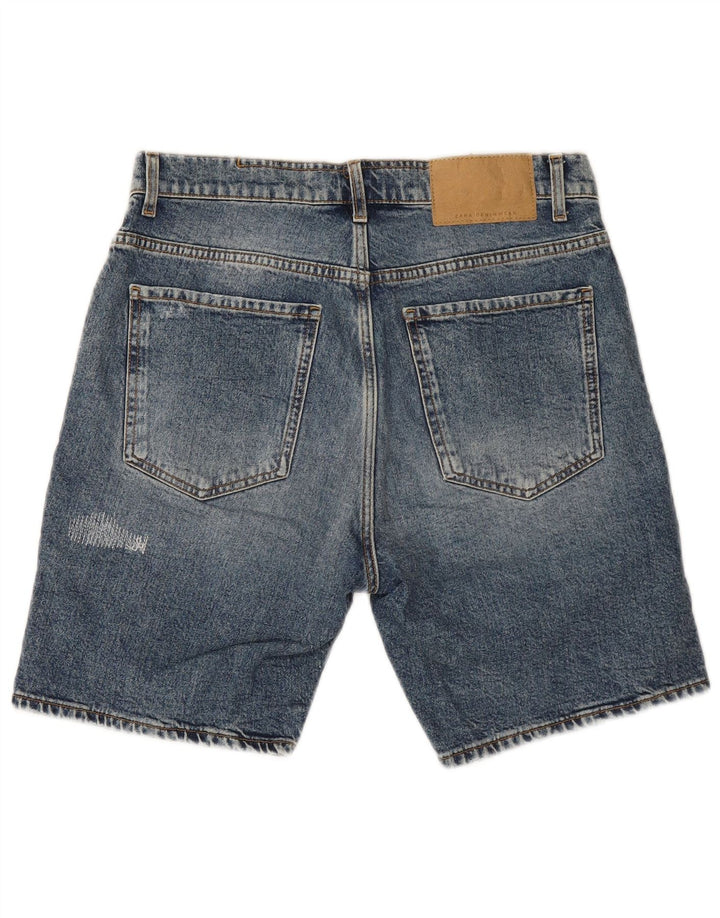 Pantaloni scurți din denim învechit pentru bărbați Zara EU 40 Medium W31 Albastru