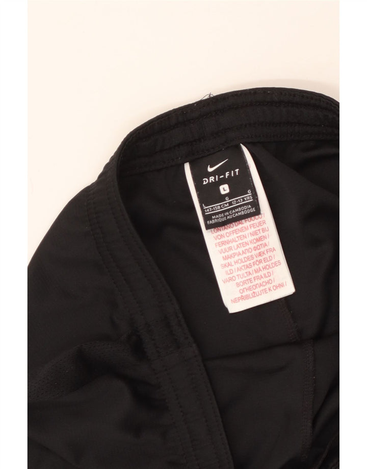 Pantaloni scurți sport NIKE Dri Fit pentru băieți 12-13 ani, mari, negru, poliester