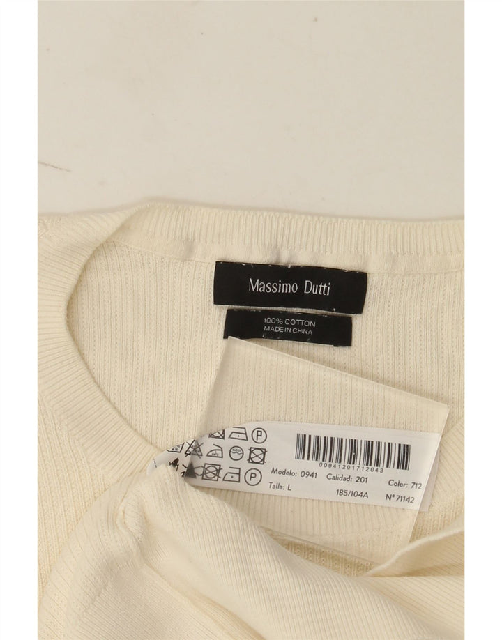 Massimo Dutti tricou cu mânecă scurtă pentru bărbați Top mare din bumbac alb