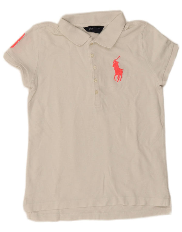 Tricou polo cu grafic pentru fete Ralph Lauren 12-13 ani mare alb