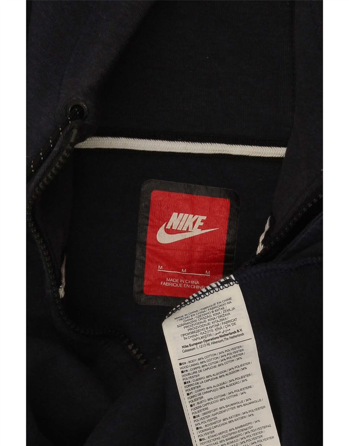 Pulover Nike pentru bărbați, cu fermoar, bumbac, albastru, mediu