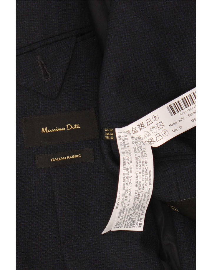 Jachetă Massimo Dutti pentru bărbați cu 2 nasturi EU 52 Lână mare bleumarin