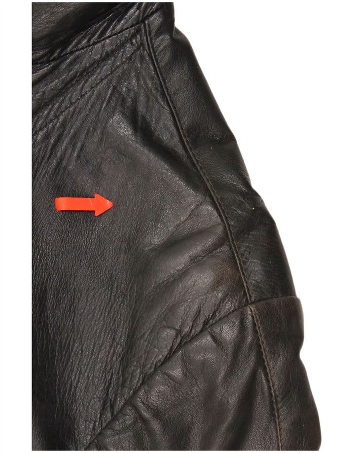 Jachetă de piele vintage pentru femei UK 16, mare, neagră