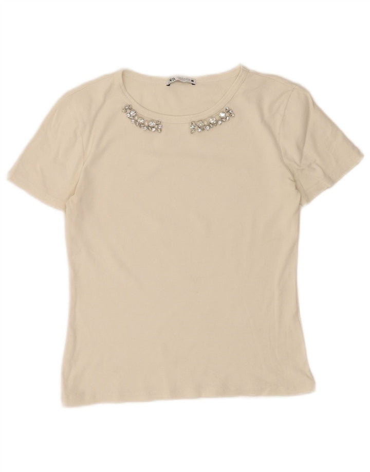 Tricou pentru femei Zara UK 12 Medium White