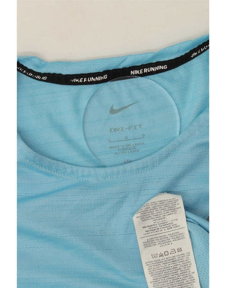 Tricou Nike Dri Fit pentru bărbați Top mare, albastru, poliester cu dungi