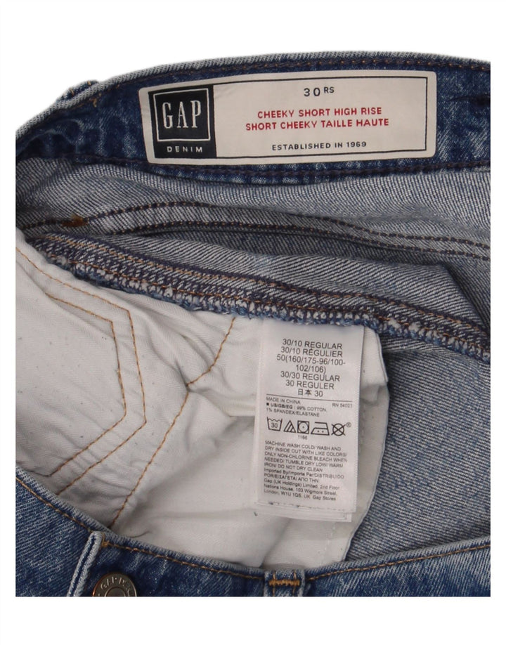 Pantaloni scurți din denim distressed Gap pentru femei W30, bumbac albastru mediu