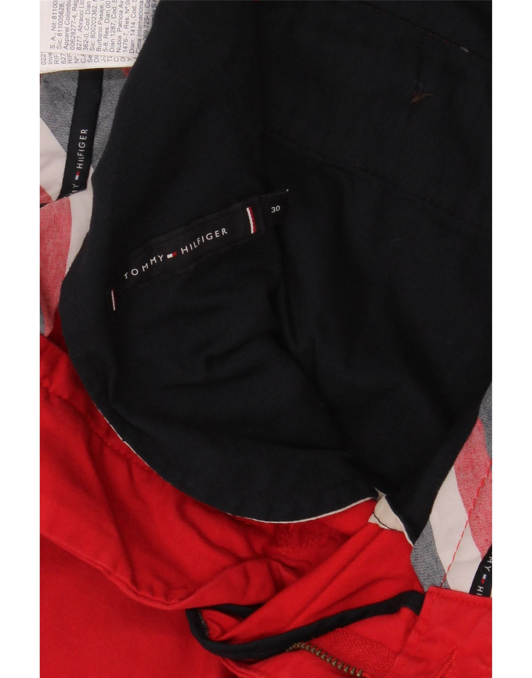 Pantaloni scurți chino Tommy Hilfiger pentru bărbați W30, bumbac roșu mediu