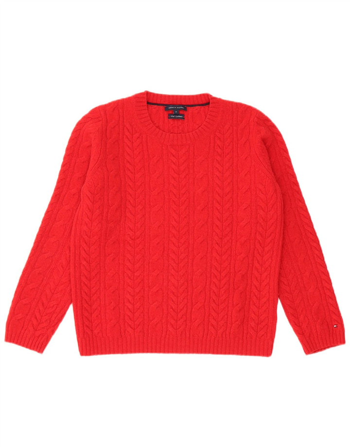 Pulover Tommy Hilfiger pentru damă, cu gât roșu, lână roșie medie UK 12