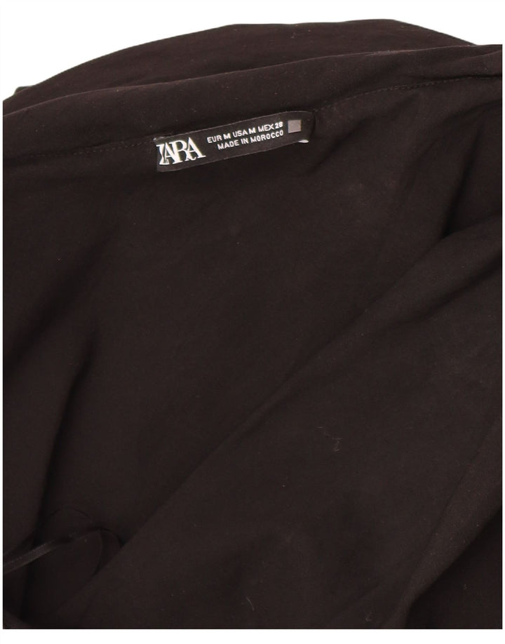 Top Crop pentru un umăr pentru femei Zara UK 12 Medium Negru