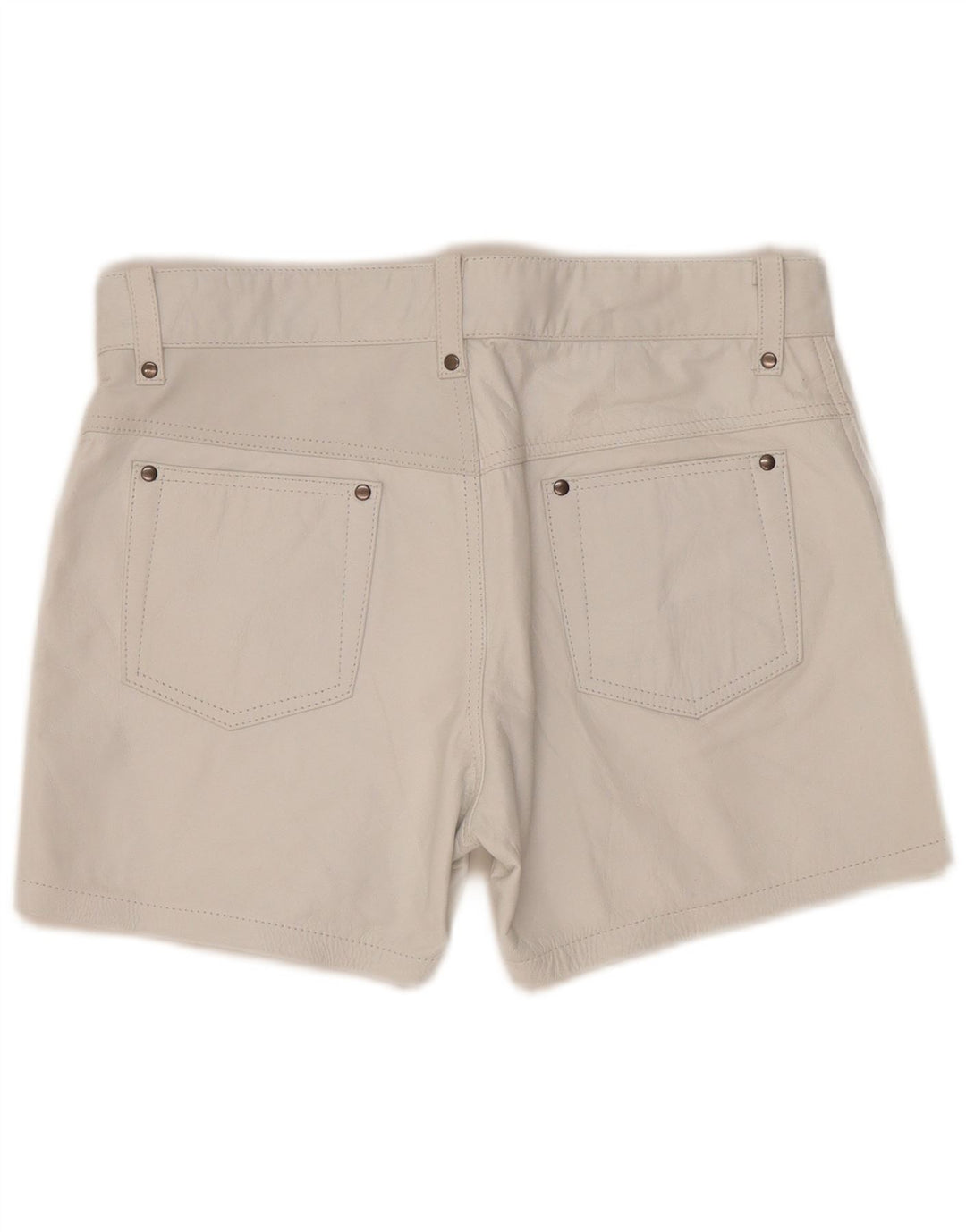 Pantaloni scurți casual din piele vintage pentru femei W33 din piele albastră mare