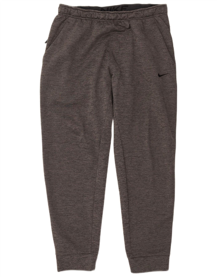 Trening complet cu glugă Nike Therma-Fit pentru bărbați din poliester mare, gri cu pături