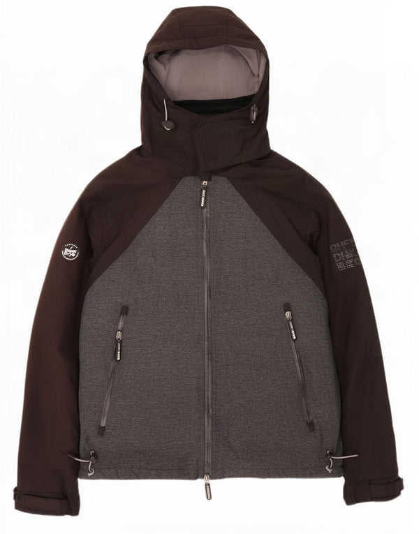 Jachetă de vânt cu glugă pentru bărbați Superdry UK 42 XL, negru, bloc de culoare