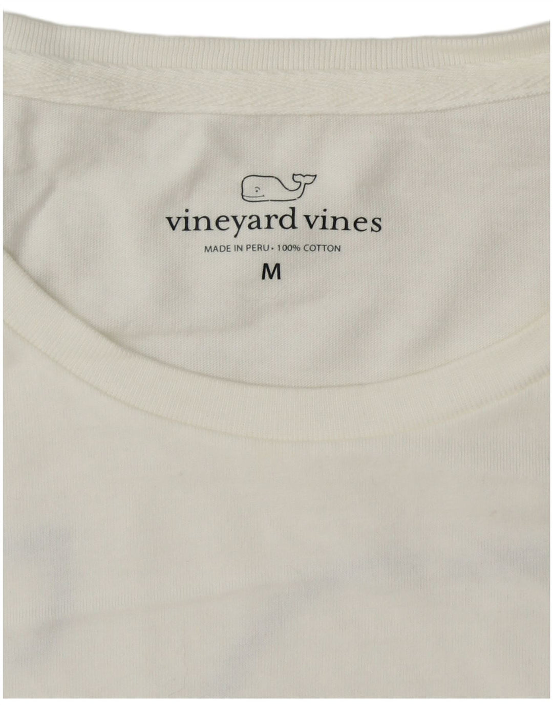 VINEYARD VINES Top grafic pentru bărbați cu mânecă lungă din bumbac alb mediu