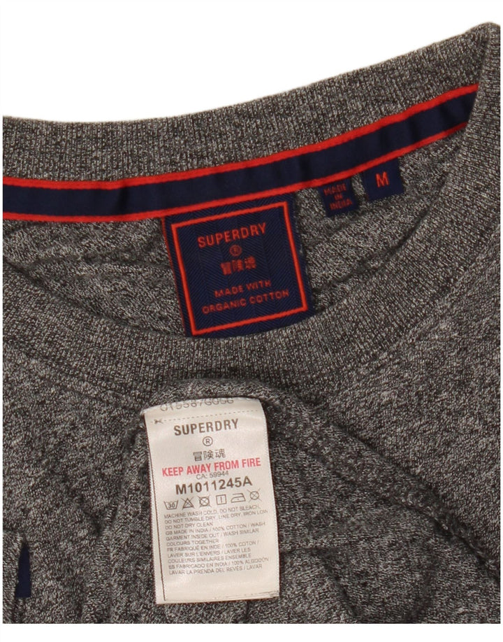 Tricou pentru bărbați Superdry Top din bumbac cu pete gri mediu