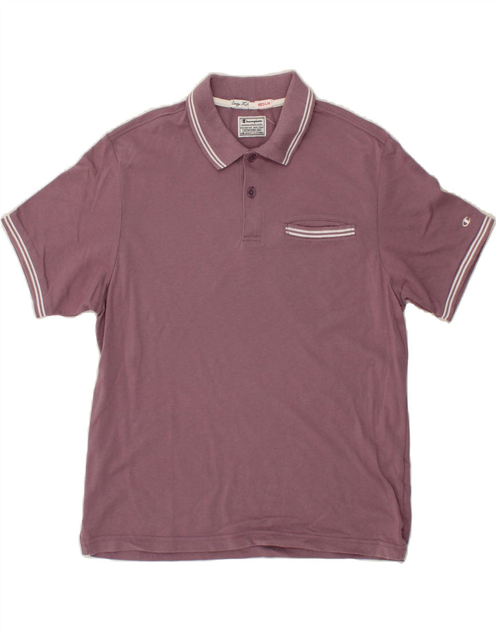 CHAMPION Mens Easy Fit Polo Shirt Medium Purple Cotton Vintage Champion and Second-Hand Champion from Messina Hembry 