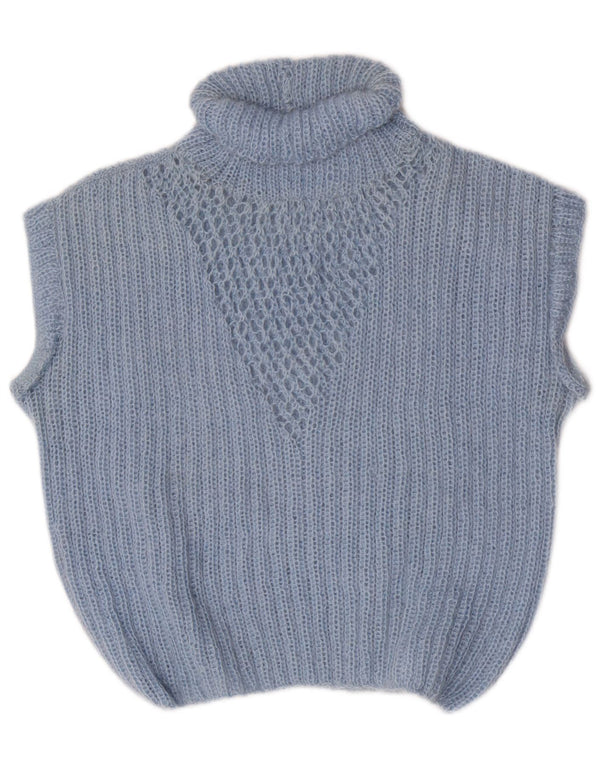 Vintage Womens Vest Tank Top UK 10 Small Blue