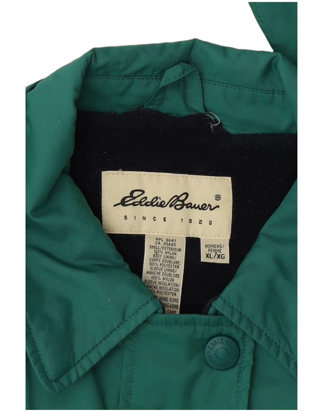 Jachetă de vânt supradimensionată pentru femei Eddie Bauer UK 18 XL, nailon verde