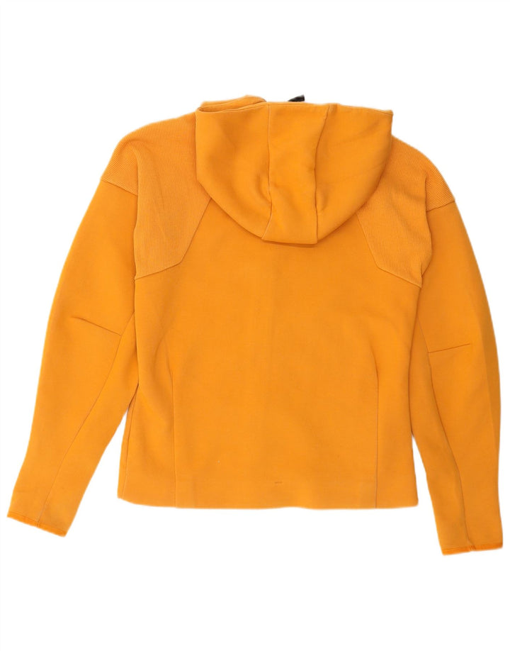 ADIDAS Womens Zip Hoodie Sweater UK 12/14 Medium Orange Polyester