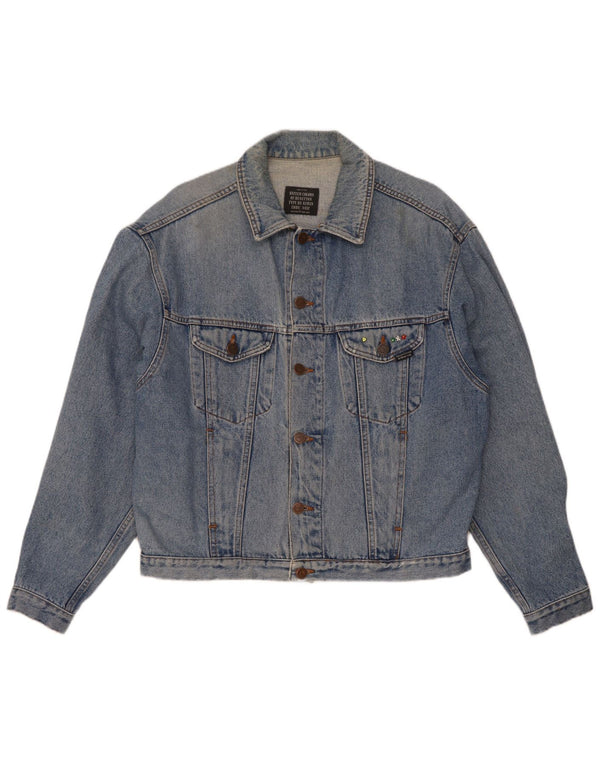 Jachetă de blugi pentru bărbați Benetton IT 46 Small Blue Bumbac