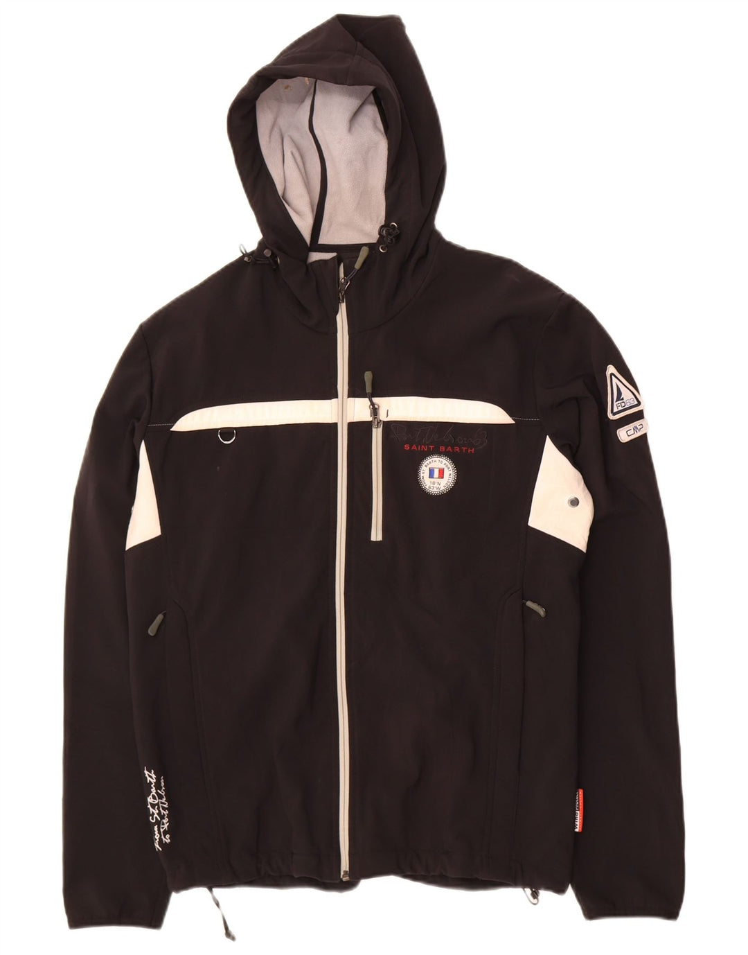 Jachetă de vânt cu glugă pentru bărbați CMP UK 40, mare, negru, poliester color bloc