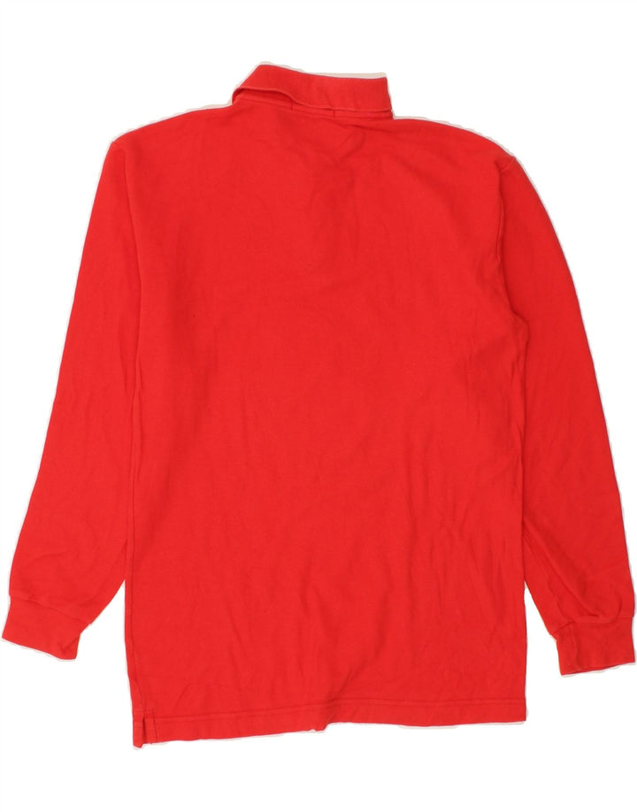 FILA Mens Long Sleeve Polo Shirt IT 46 Small Red Vintage Fila and Second-Hand Fila from Messina Hembry 