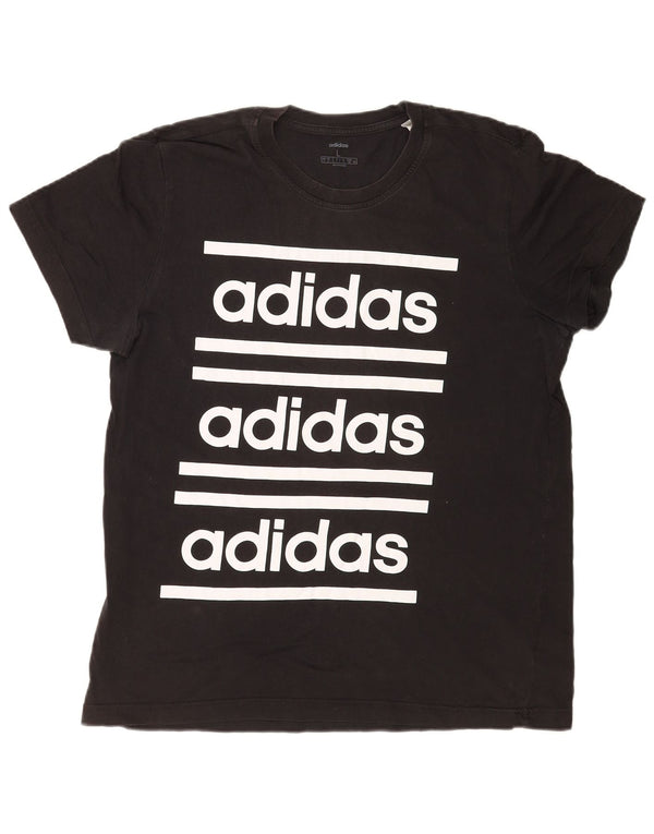 Adidas Mens Graphic T-Shirt Top Large Black Cotton
