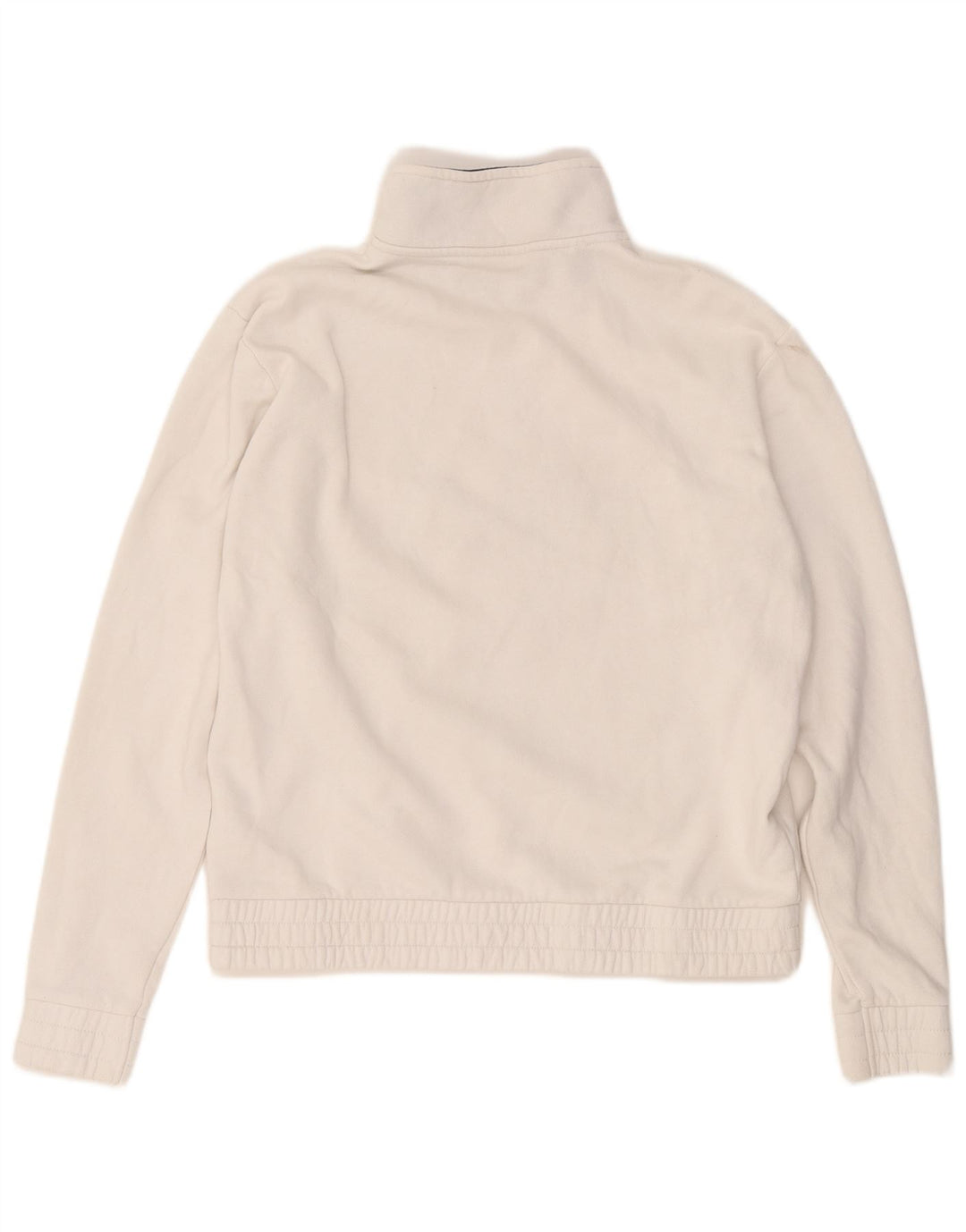 Pulover pentru damă FILA, cu grafic, cu fermoar, cu gât, UK 14, bumbac alb mediu