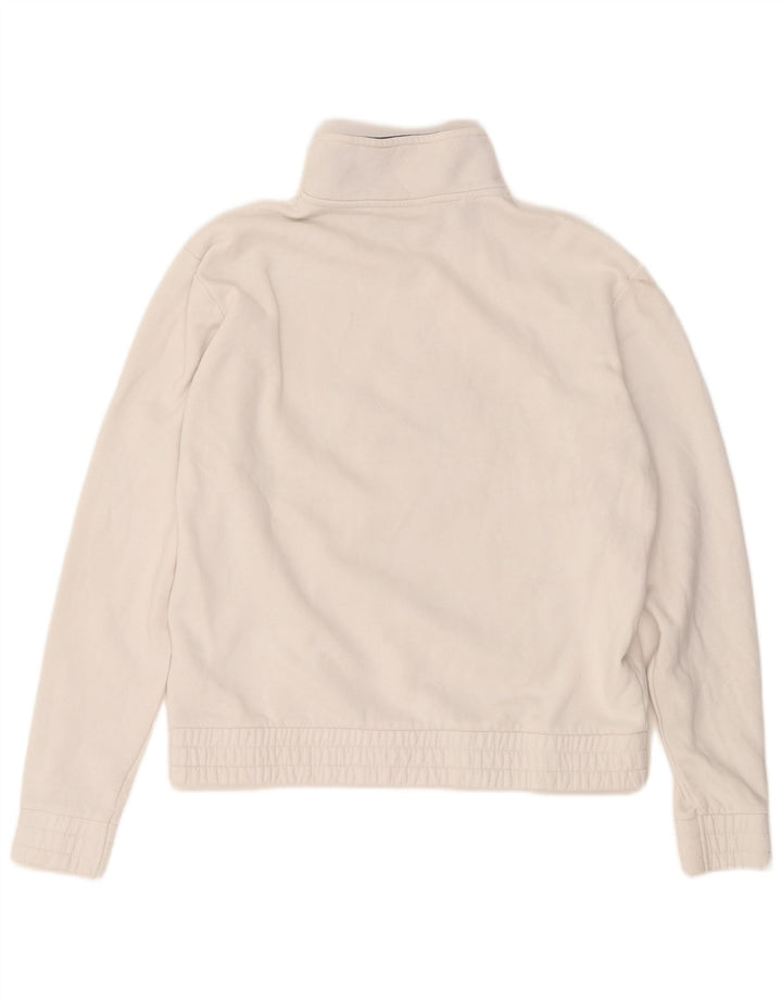 Pulover pentru damă FILA, cu grafic, cu fermoar, cu gât, UK 14, bumbac alb mediu