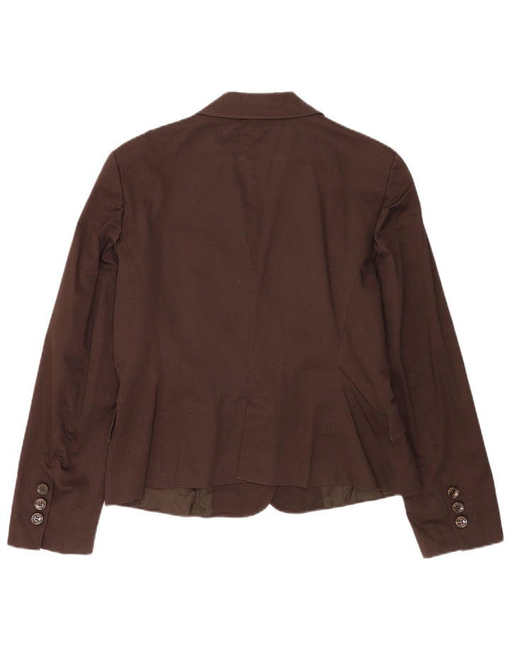 Blazer pentru femei Zara cu 2 nasturi, UK 18 XL, bumbac maro