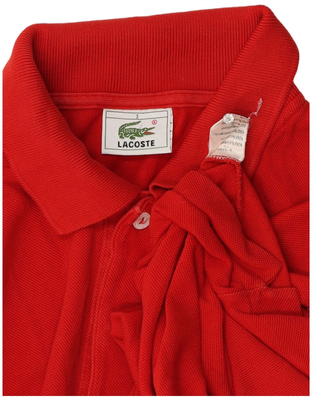 Tricou polo Lacoste pentru bărbați, mărimea 3, bumbac roșu mic