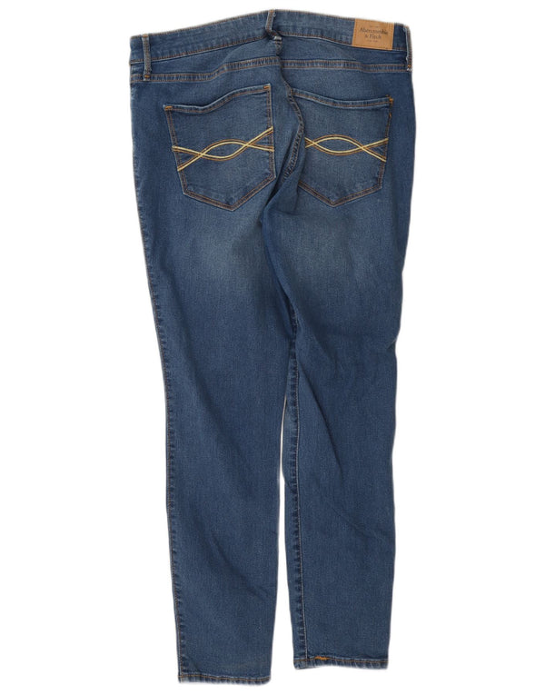 Abercrombie & Fitch Blugi skinny învechiți pentru femei US 8 Medium W29 L26 Albastru