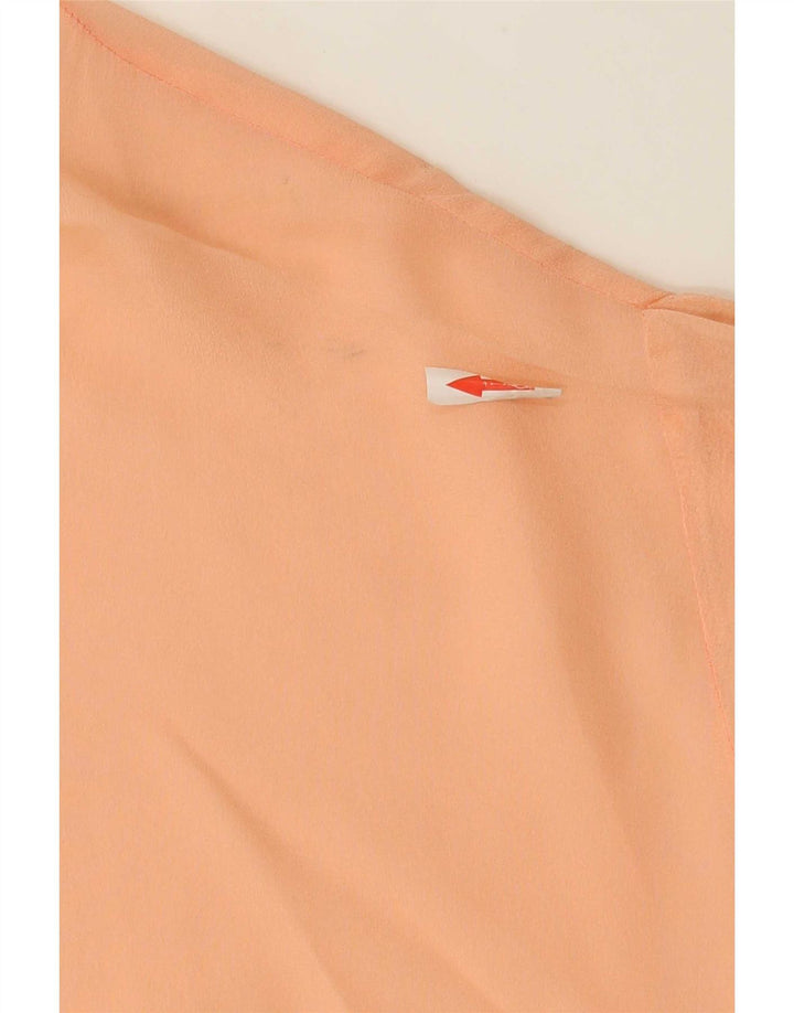 Bluză Crop Vintage Femei Top IT 44 Medium Orange Silk