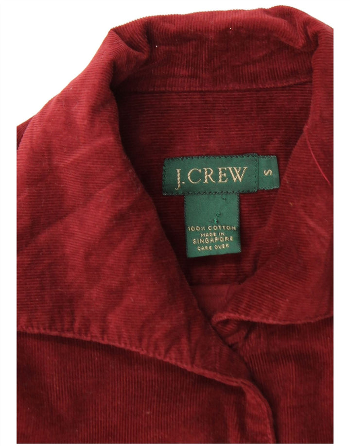 Cămașă oversize din velur pentru femei J. CREW UK 10 Bumbac Burgundy mic