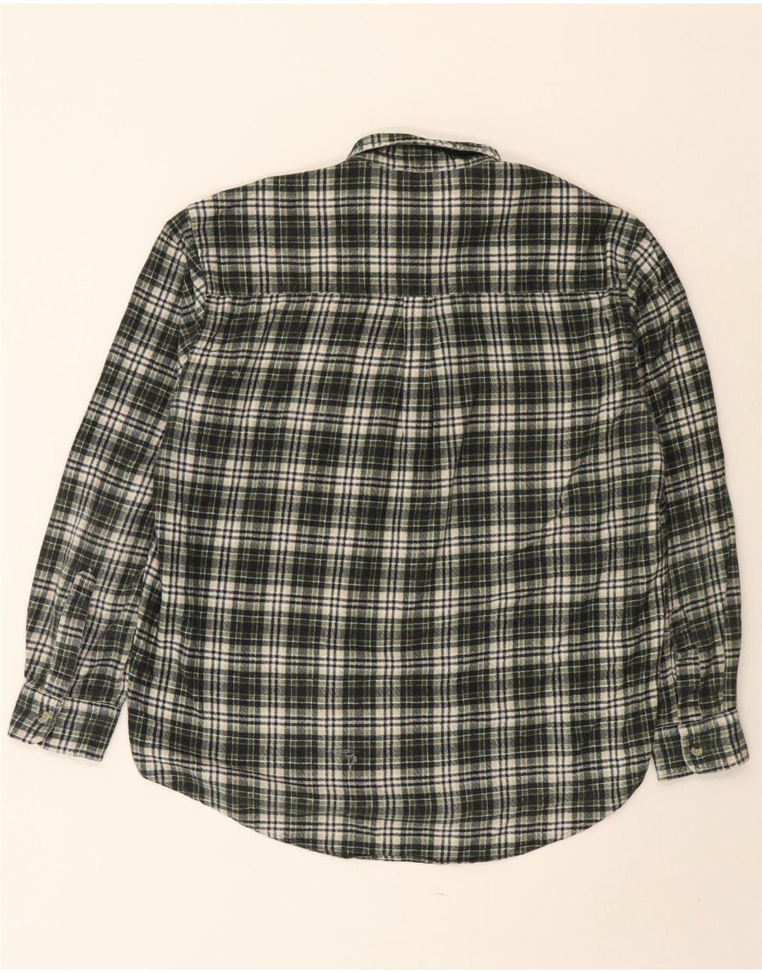 Cămașă de flanel vintage pentru bărbați, bumbac cu carouri verzi mari