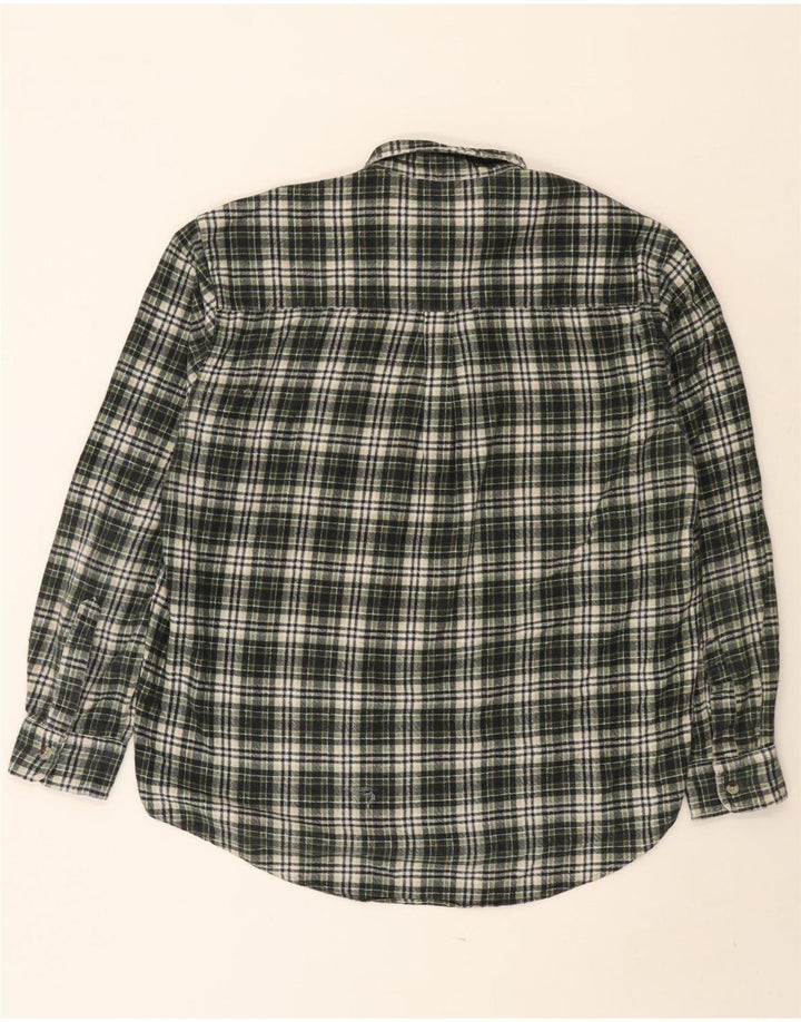Cămașă de flanel vintage pentru bărbați, bumbac cu carouri verzi mari