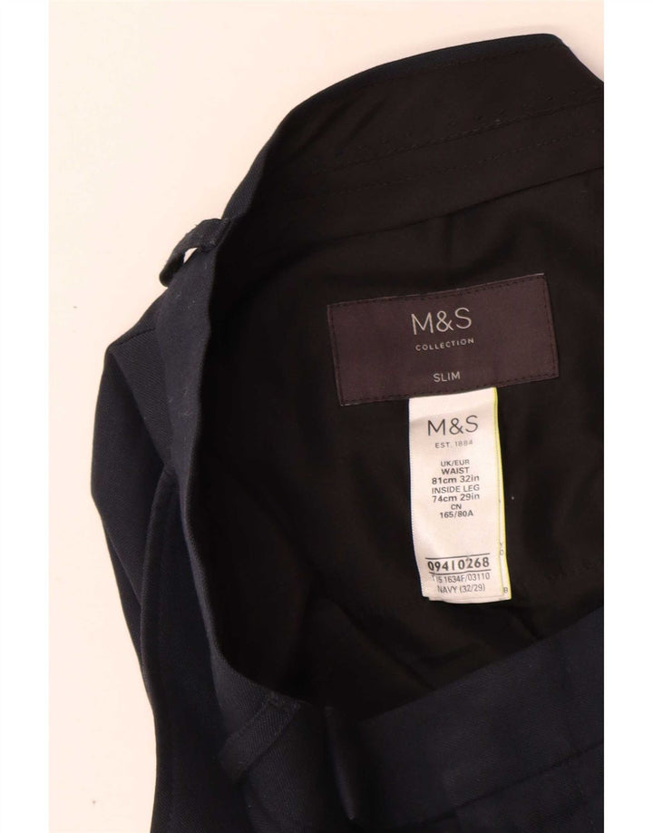 Marks & Spencer Pantaloni subțiri pentru bărbați L32 L29 Poliester bleumarin