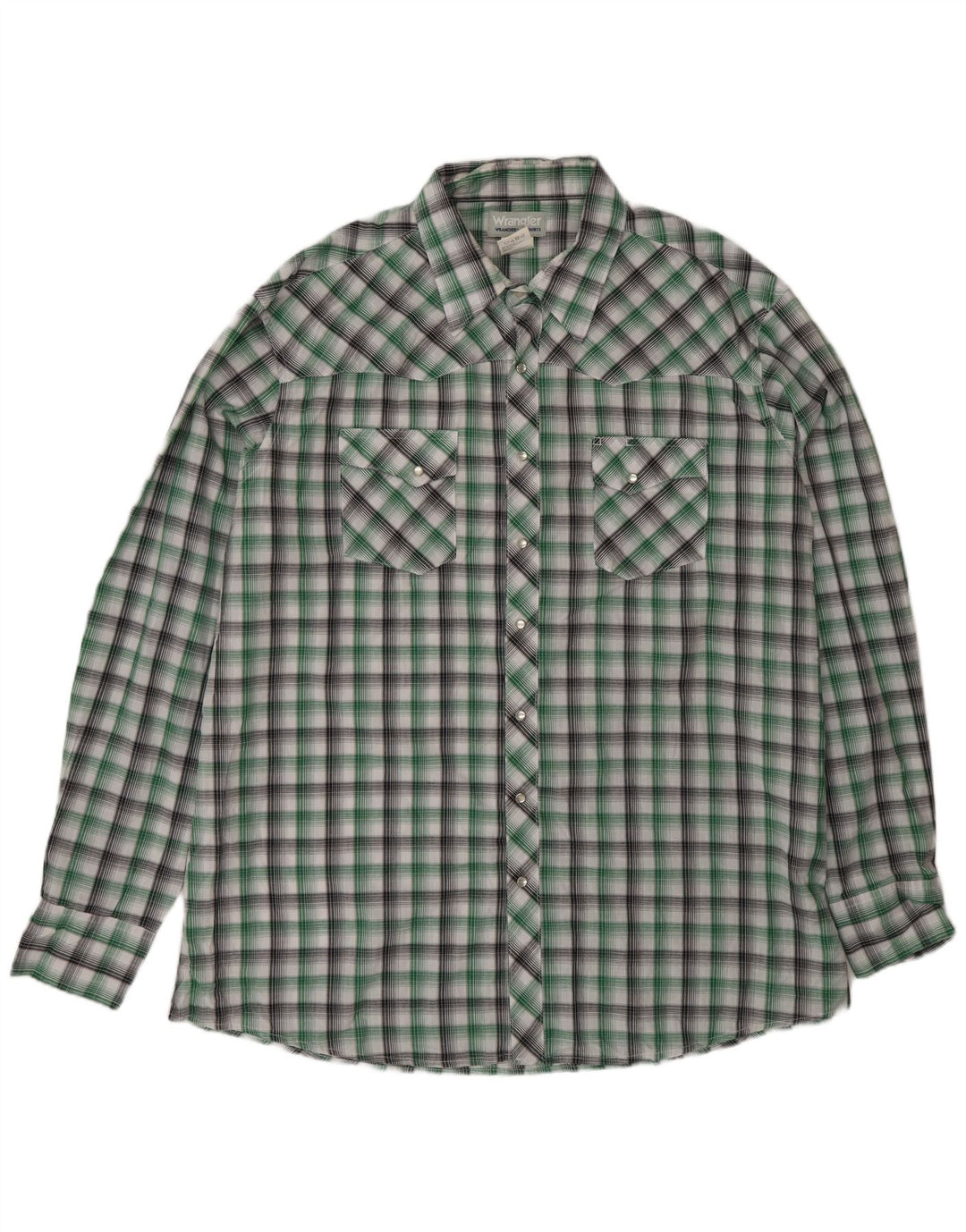 Cămașă înaltă pentru bărbați Wrangler 2XL, bumbac verde check