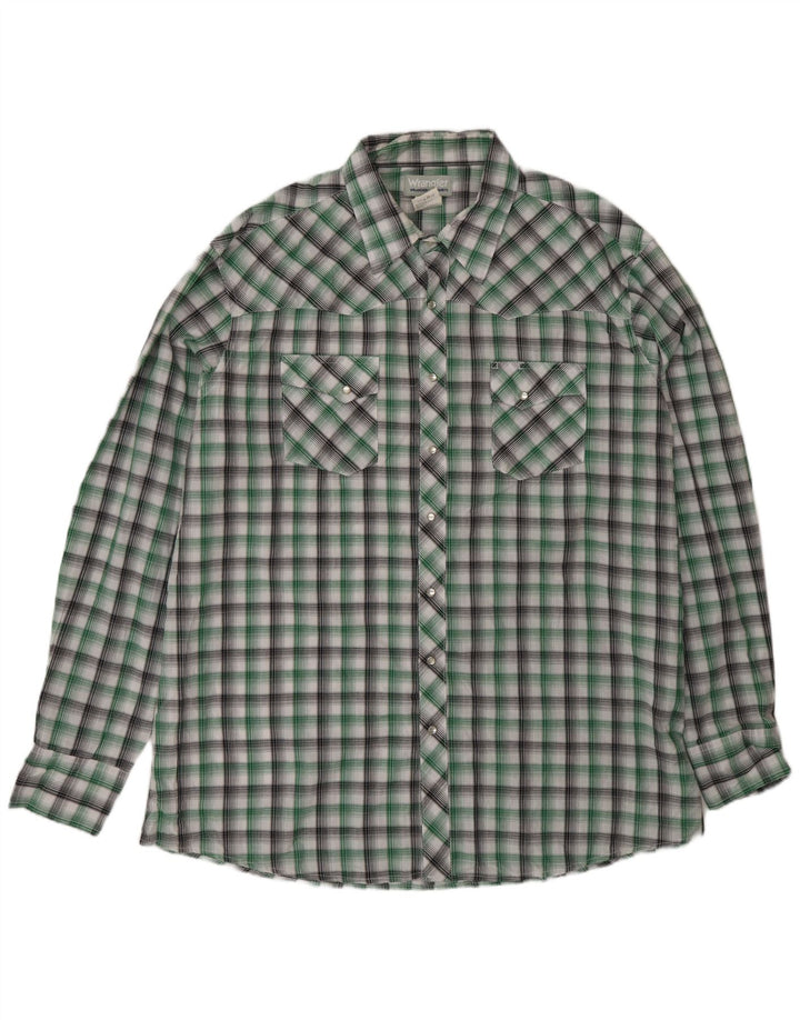 Cămașă înaltă pentru bărbați Wrangler 2XL, bumbac verde check